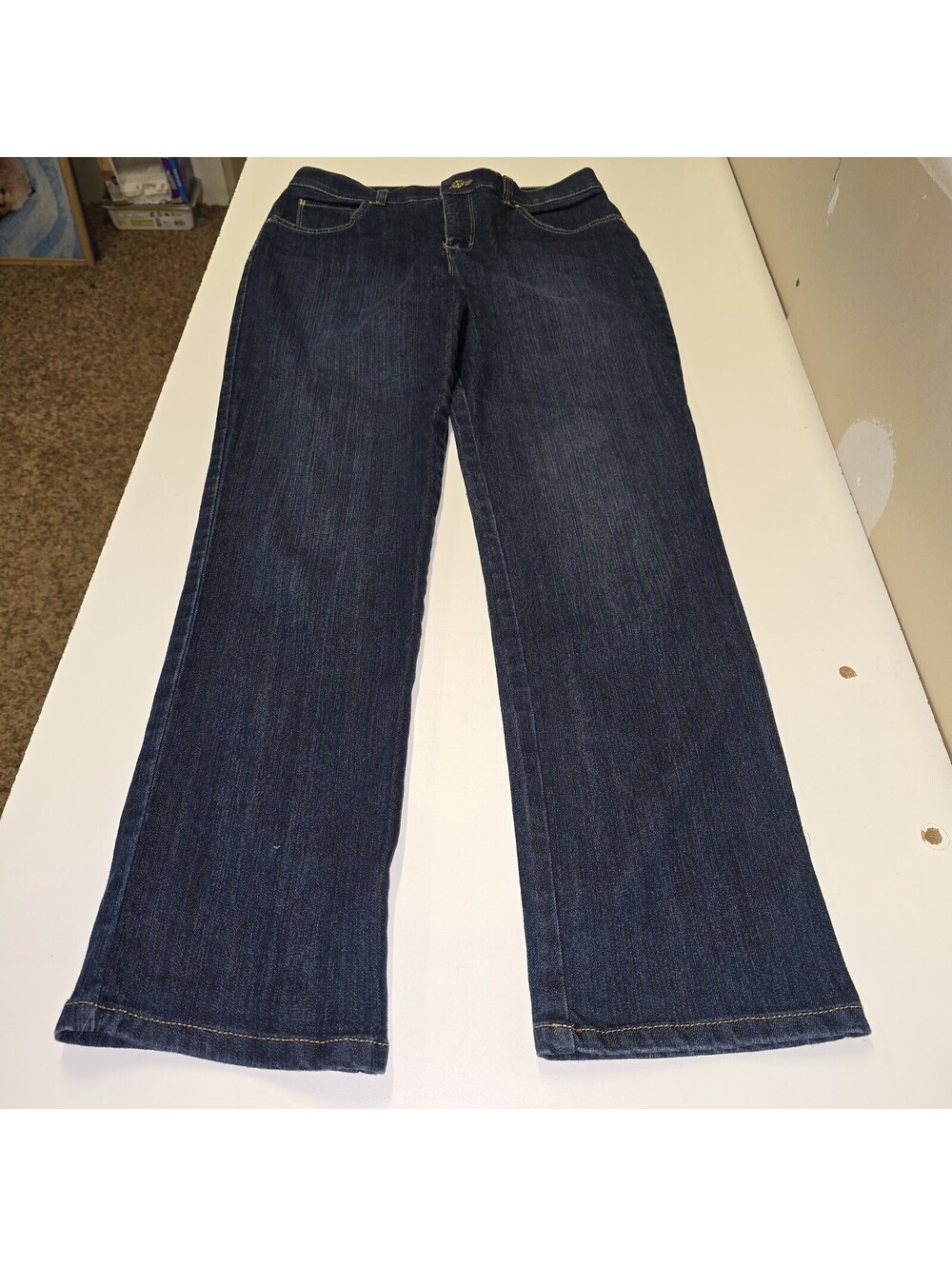 Gloria Vanderbilt Amanda Womens Jeans Petite 8P Dark Wash Stretch Indigo